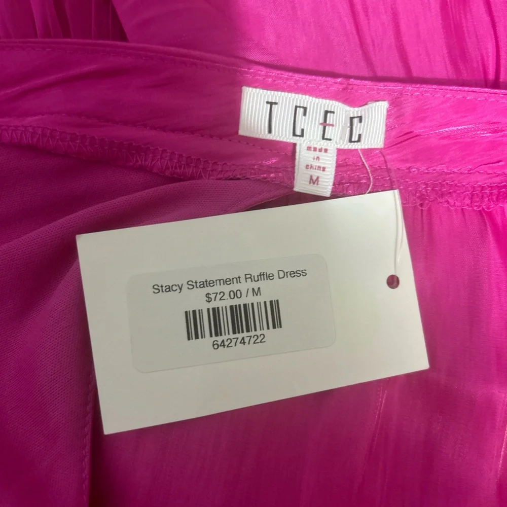TCEC Hot Pink Ruffled Mini Dress - Picture 9 of 12